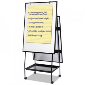 MasterVision BVCEA49145016 Creation Station Magnetic Dry Erase Board, 29 1/2 x 74 7/8, Black Frame