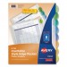 Avery AVE11293 Insertable Style Edge Tab Plastic 1-Pocket Dividers, 8-Tab, 11.25 x 9.25, Translucent, 1 Set