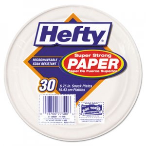 Hefty RFPD77300 Super Strong Paper Dinnerware, 6 3/4" Plate, Bagasse, 30/Pack, 12 Packs/Carton