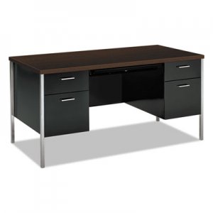 HON HON34962MOP 34000 Series Double Pedestal Desk, 60" x 30" x 29.5", Mocha/Black