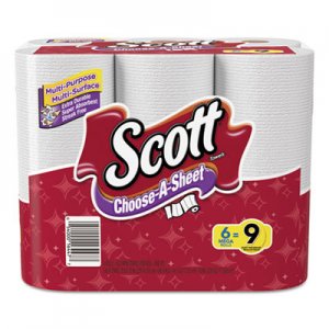 Scott 16447 Choose-a-Size Mega Roll, White, 102/Roll, 6 Rolls/Pack, 4 Packs/Carton