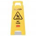 Rubbermaid Commercial RCP611277YWCT Caution Wet Floor Floor Sign, Plastic, 11 x 12 x 25, Bright Yellow, 6/Carton