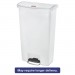 Rubbermaid Commercial 1883559 Slim Jim Resin Step-On Container, Front Step Style, 18 gal, White