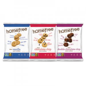 Homefree HMF01305 Gluten Free Mini Cookies Variety Pack, 1.1 oz/0.95 oz/1.1 oz Packs, 30/Carton