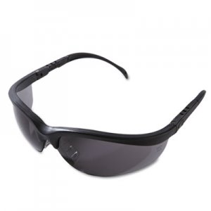 MCR CRWKD112BX Klondike Safety Glasses, Matte Black Frame, Gray Lens, 12/Box