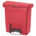 Rubbermaid Commercial RCP1883563 Slim Jim Resin Step-On Container, Front Step Style, 4 gal, Red