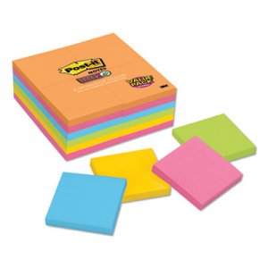 Post-it Notes Super Sticky MMM65424SSAU Pads in Rio de Janeiro Colors, 3 x 3, 90-Sheet Pads, 24/Pack