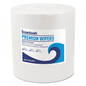 Boardwalk BWKP050JPW Hydrospun Wipers, White, 10 x 13, 1100/Roll