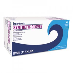 Boardwalk BWK315XLBX Powder-Free Synthetic Vinyl Gloves, X-Large, Cream, 4 mil, 100/Box
