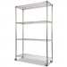 Alera ALESW604818SR NSF Certified 4-Shelf Wire Shelving Kit with Casters, 48w x 18d x 72h, Silver