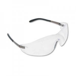 MCR CRWS2110BX Blackjack Wraparound Safety Glasses, Chrome Plastic Frame, Clear Lens, 12/Box
