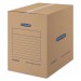 Bankers Box FEL7714001 SmoothMove Basic Large Moving Boxes, 18l x 18w x 24h, Kraft/Blue, 15/Carton