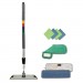 Boardwalk BWKMFKIT Microfiber Mopping Kit, 18" Mop Head, 35-60"Handle, Blue/Green/Gray