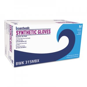 Boardwalk BWK315MCT Powder-Free Synthetic Vinyl Gloves, Medium, Cream, 4 mil, 1000/Carton