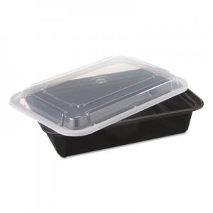 Pactiv PCTNC888B VERSAtainers, Black/Clear, 38oz, 6w x 8 1/2d x 2h, 150/Carton