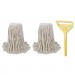 Boardwalk BWK5324C Cut-End Mop Kits, #24, Natural, 60" Metal/Plastic Handle, Yellow