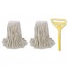 Boardwalk BWK5324C Cut-End Mop Kits, #24, Natural, 60" Metal/Plastic Handle, Yellow