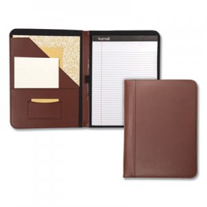 Samsill SAM71716 Contrast Stitch Leather Padfolio, 8 1/2 x 11, Leather, Tan