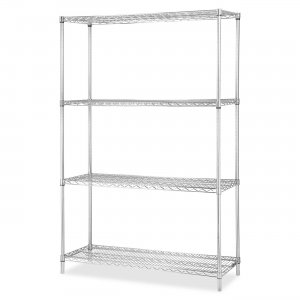 Lorell 84184 Industrial Chrome Wire Shelving Starter Kit