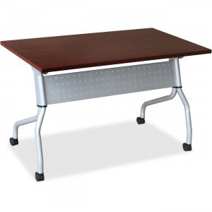 Lorell 60722 Mahogany Flip Top Training Table