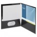 Business Source 44425 Two-Pocket Folders with Business Card Holder