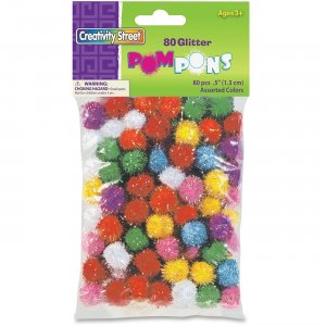 ChenilleKraft 811601 1/2" Glitter PomPons