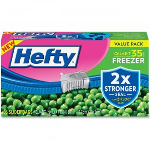 Hefty R82235 Quart-size Slider Freezer Bags