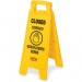 Rubbermaid Commercial 6112-78YW 6112-78 Floor Sign with Multi-Lingual "Closed" Imprint, 2-Sided