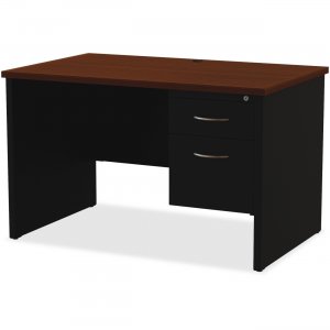 Lorell 79147 Walnut Laminate Comm. Steel Desk Series