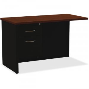 Lorell 79155 Walnut Laminate Comm. Steel Desk Series