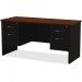 Lorell 79159 Walnut Laminate Comm. Steel Desk Series