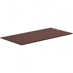 Lorell 59607 Quadro Sit/Stand Straight Edge Mahogany Tabletop