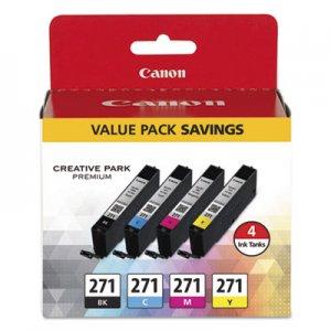 Canon CNM0390C005 0390C005 (CLI-271) Ink, Black/Cyan/Magenta/Yellow