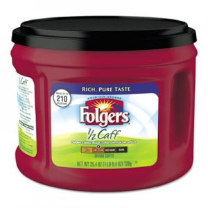 Folgers 20527 Coffee, Half Caff, 25.4 oz Canister