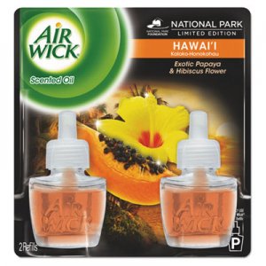 Air Wick 85175CT Scented Oil Twin Refill, Hawaiian Tropical Sunset, 0.67oz Bottle, 6/Carton