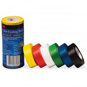 3M 7641226PK Vinyl Tape 764 Color-coding Pack