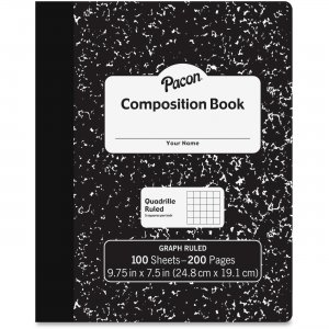 Pacon MMK37103 Marble Hard Cover Quad Rule Composition Book