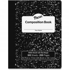 Pacon MMK37101 Marble Hard Cover Wide Rule Composition Book