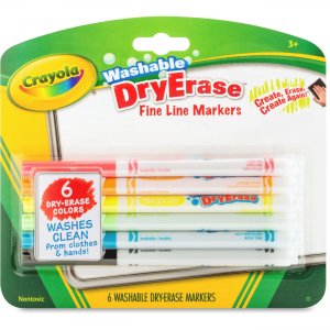 Crayola 985906 Fine Line Washable Dry Erase Markers
