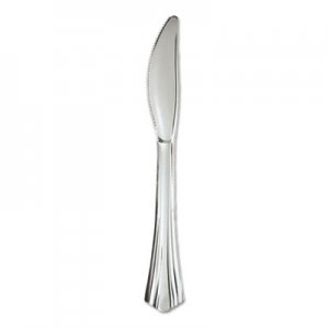 WNA 630155 Heavyweight Plastic Knives, Silver, 7 1/2", Reflections Design, 600/Carton
