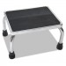 Medline MIIMDS80430I Foot Stool, 1-Step, 16w x 12d x 8.25h, Steel, Chrome/Black Mat