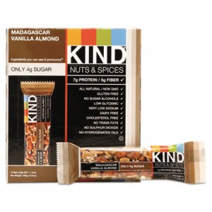 KIND KND17850 Nuts and Spices Bar, Madagascar Vanilla Almond, 1.4 oz, 12/Box