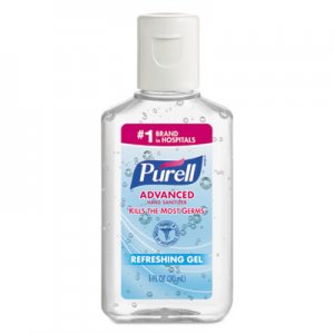PURELL GOJ39012C250 Advanced Refreshing Gel Hand Sanitizer, Clean Scent, 1 oz Bottle, 250/Carton