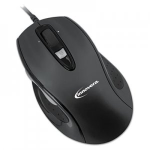 Innovera IVR61014 Full-Size Wired Optical Mouse, USB 2.0, Right Hand Use, Black