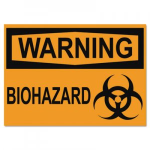 Headline Sign USS5498 OSHA Safety Signs, WARNING BIOHAZARD, Orange/Black, 10 x 14