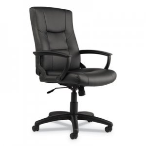 Alera ALEYR4119 YR Series Executive High-Back Swivel/Tilt Leather Chair, Black