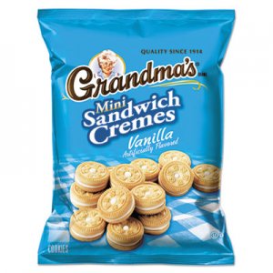 Grandma's LAY45095 Mini Vanilla Creme Sandwich Cookies, 3.71 oz, 24/Carton