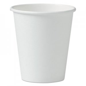 Dart SCC376W Single-Sided Poly Paper Hot Cups, 6oz, White, 50/Pack, 20 Packs/Carton