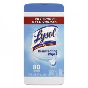 LYSOL Brand 89346 Disinfecting Wipes, Crisp Linen, 7 x 8, 80/Canister
