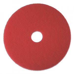 Boardwalk BWK4016RED Buffing Floor Pads, 16" Diameter, Red, 5/Carton